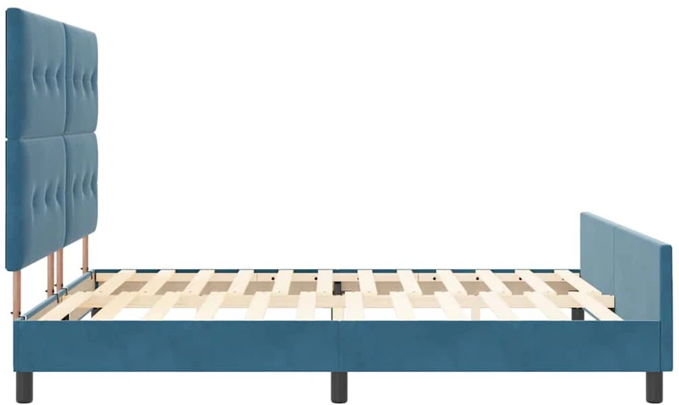 Kiemas lova su galvūgalio Tamsiai mėlyna 180 x 200 cm Aksomas