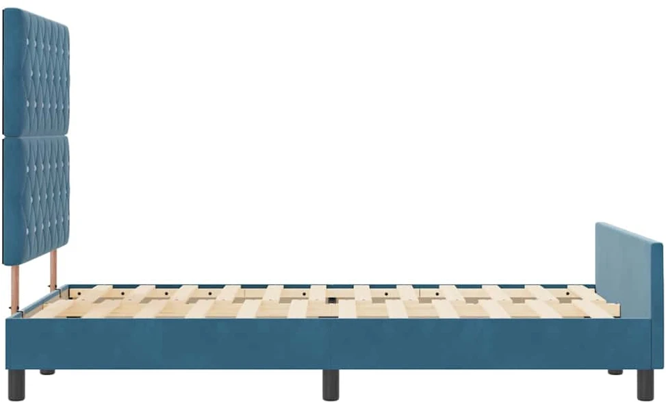 Kiemas lova su galvūgalio Tamsiai mėlyna 120 x 200 cm Aksomas