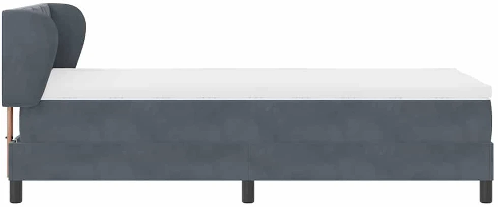Kiemas lova su galvūgalio Tamsiai pilka 100 x 200 cm Aksomas