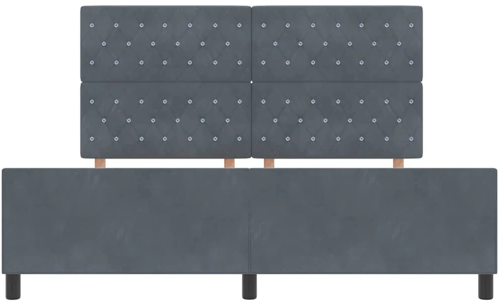 Kiemas lova su galvūgalio Tamsiai pilka 180 x 200 cm Aksomas