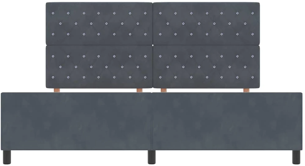 Kiemas lova su galvūgalio Tamsiai pilka 200 x 200 cm Aksomas