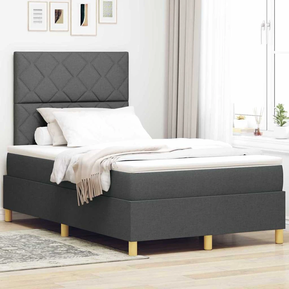 Kiemas lova su galvūgalio Tamsiai pilka 120 x 200 cm audinys