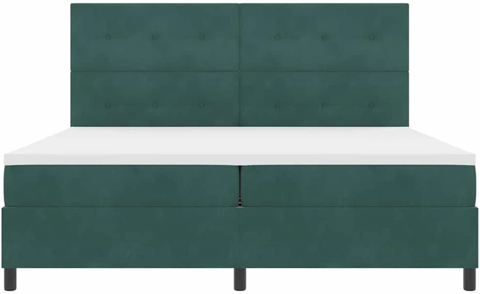 Kiemas lova su galvūgalio Tamsiai žalia 200 x 200 cm Aksomas