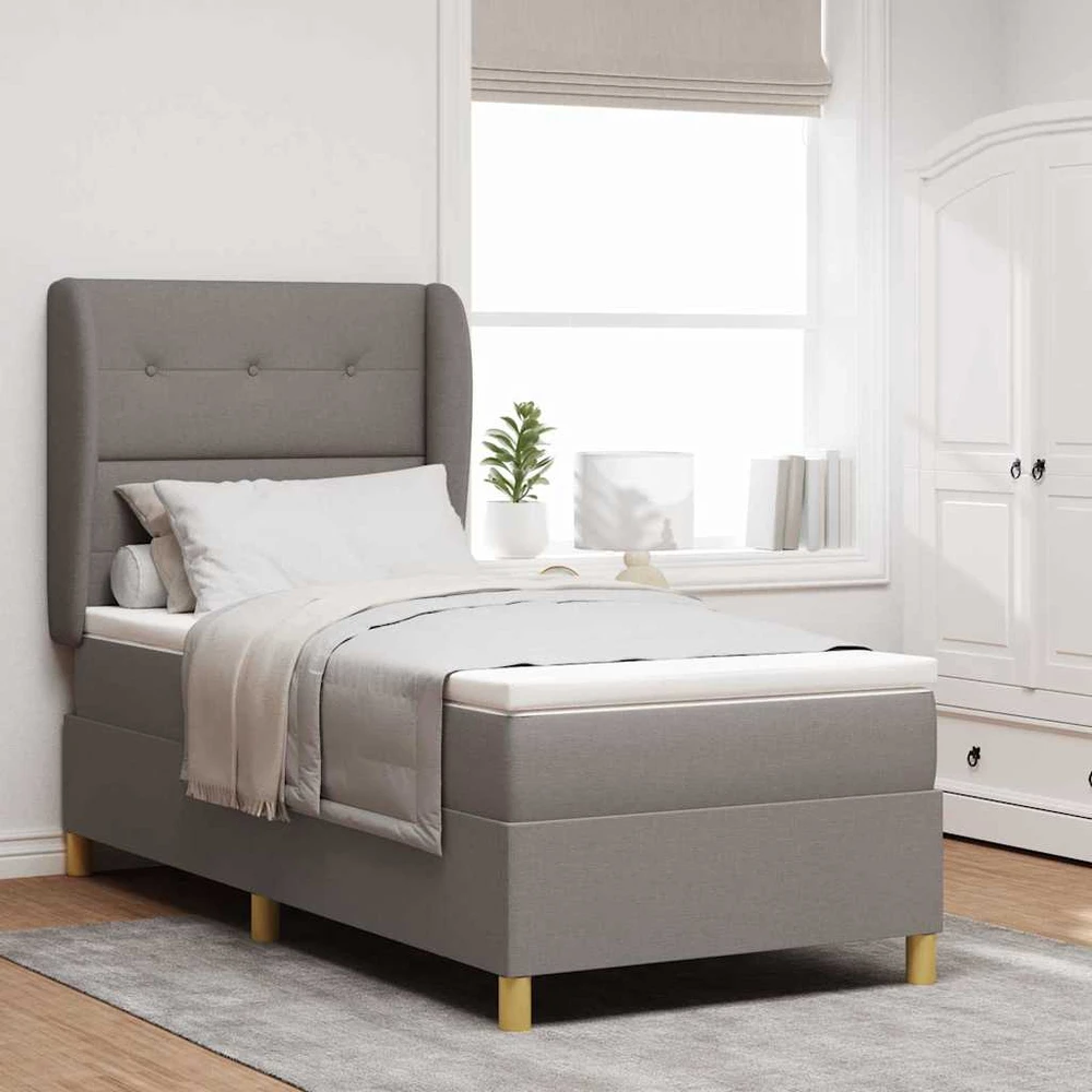 Kiemas lova su galvūgalio Taupe 200 x 90 cm audinys