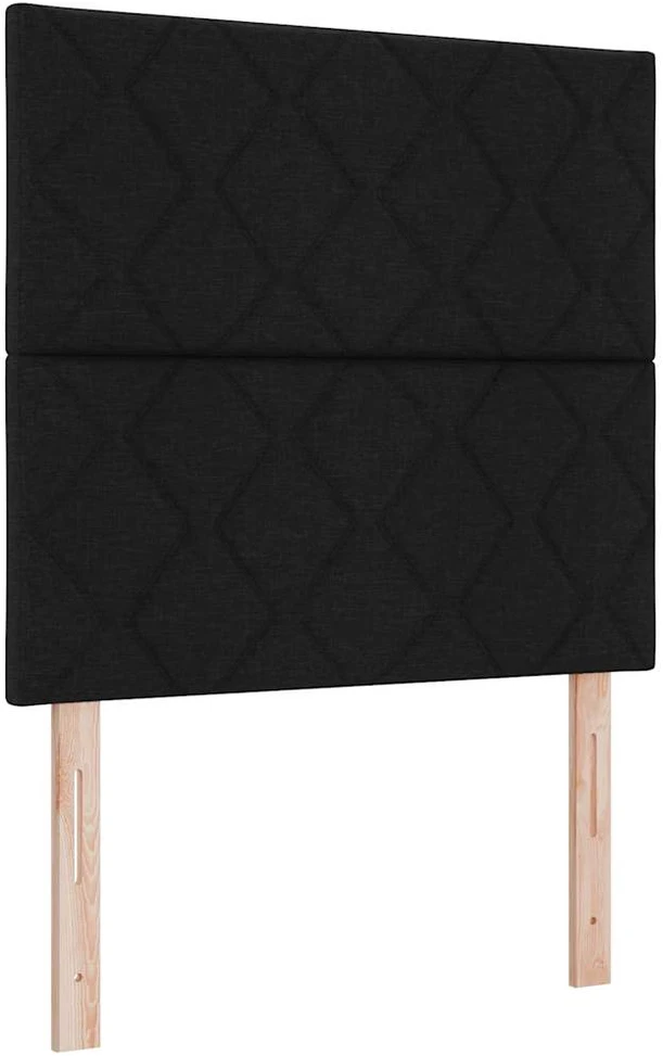 Kiemas lova su LED juostelėmis Juoda 120 x 200 cm audinys