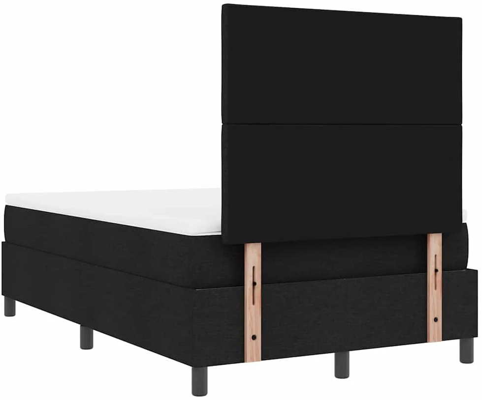 Kiemas lova su LED juostelėmis Juoda 120 x 190 cm audinys