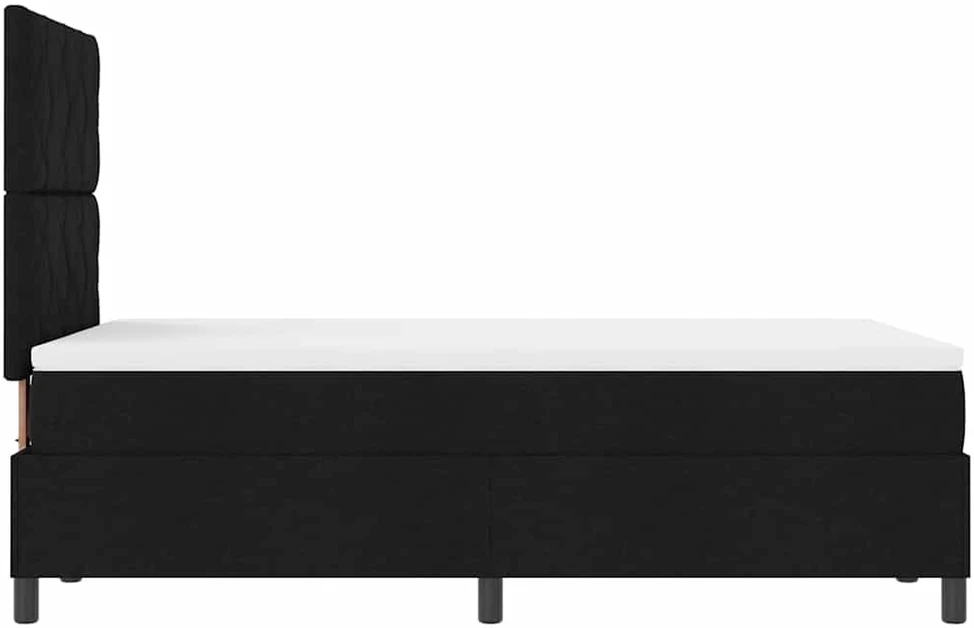 Kiemas lova su LED juostelėmis Juoda 120 x 190 cm audinys