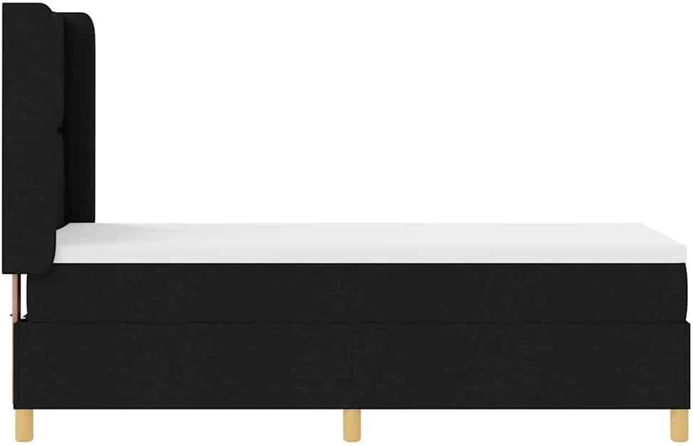 Kiemas lova su LED juostelėmis Juoda 80 x 200 cm audinys