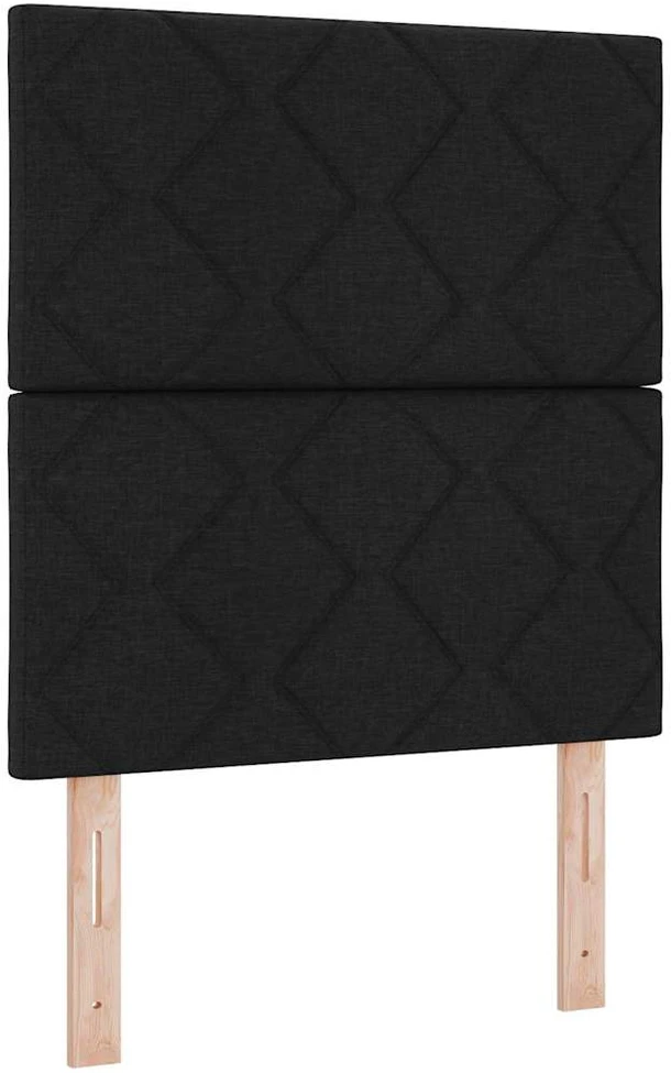 Kiemas lova su LED juostelėmis Juoda 80 x 200 cm audinys