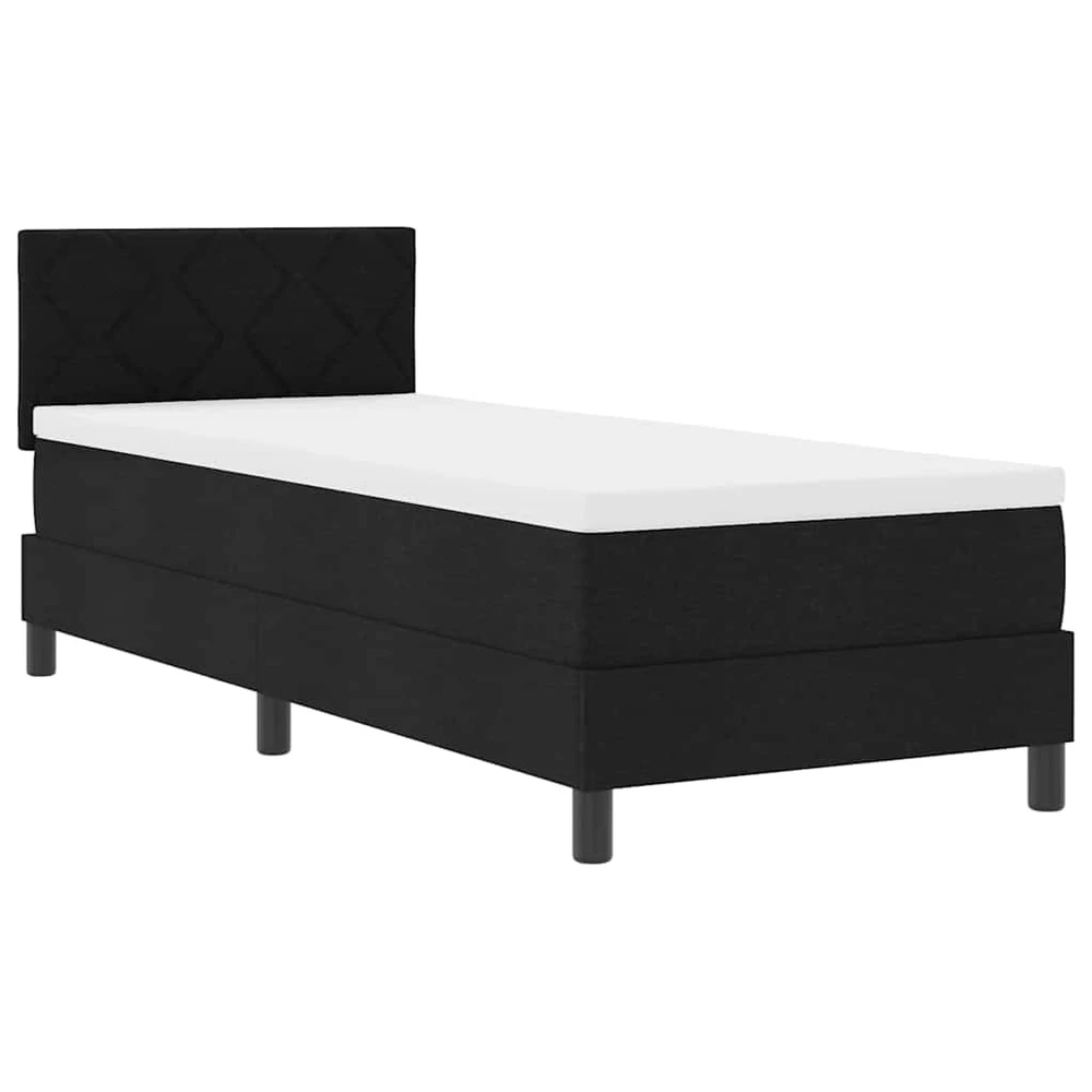 Kiemas lova su LED juostelėmis Juoda 80 x 200 cm audinys