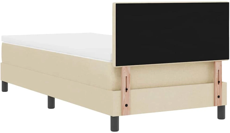 Kiemas lova su LED juostelėmis Kreminė 100 x 200 cm audinys