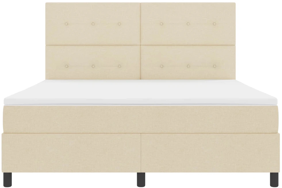 Kiemas lova su LED juostelėmis Kreminė 180 x 200 cm audinys