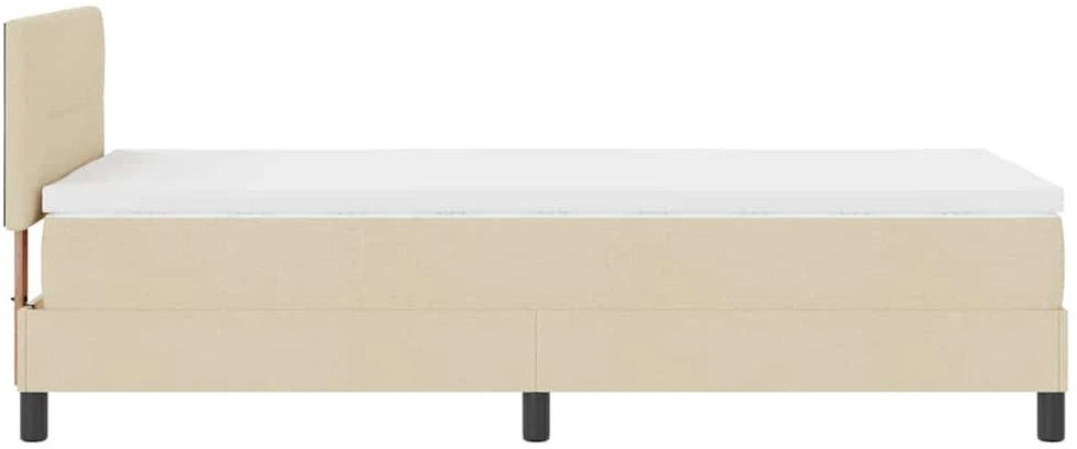 Kiemas lova su LED juostelėmis Kreminė 90 x 200 cm audinys