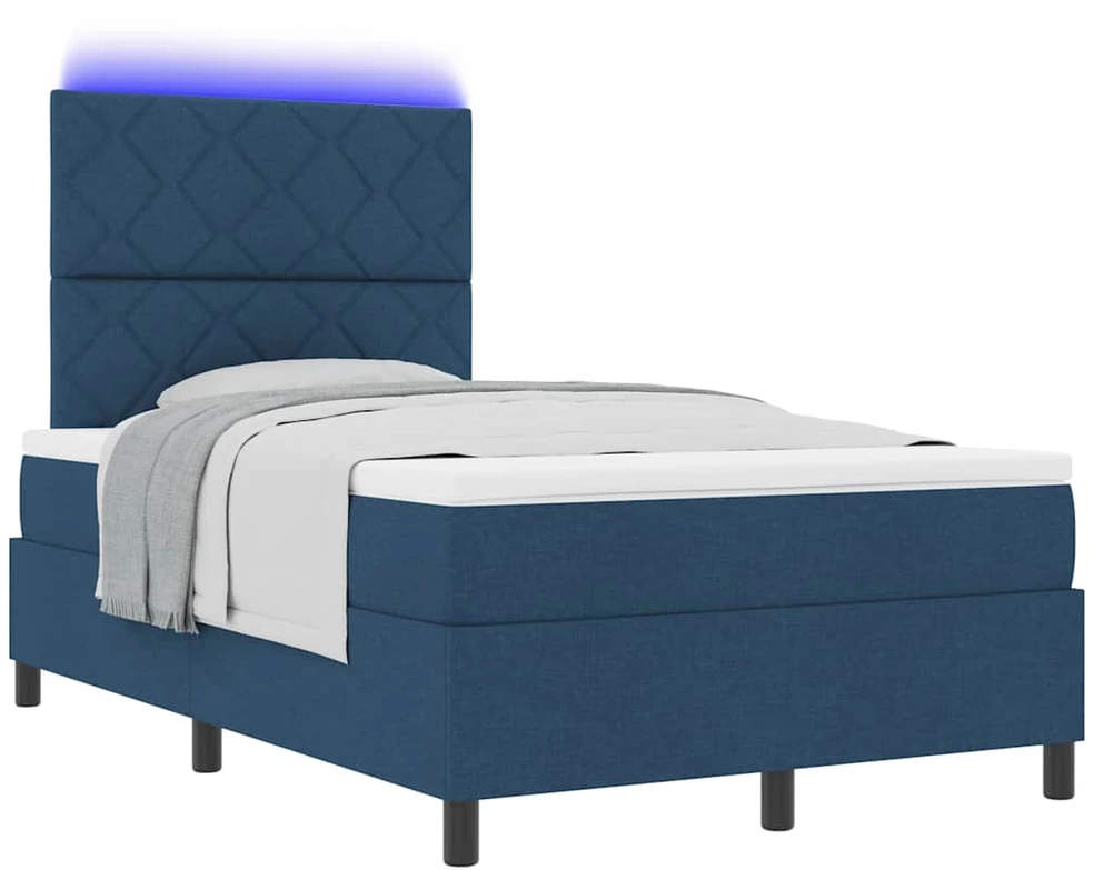 Kiemas lova su LED juostelėmis Mėlyna 120 x 190 cm audinys