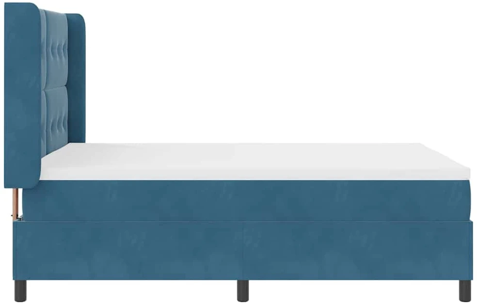 Kiemas lova su LED juostelėmis Mėlyna 140 x 200 cm Aksomas