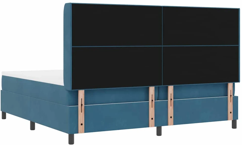 Kiemas lova su LED juostelėmis Mėlyna 200 x 200 cm Aksomas
