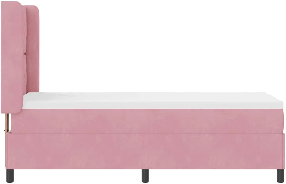 Kiemas lova su LED juostelėmis Rožinė 80 x 200 cm Aksomas