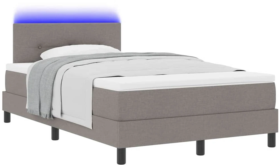 Kiemas lova su LED juostelėmis Tortora 120 x 200 cm audinys