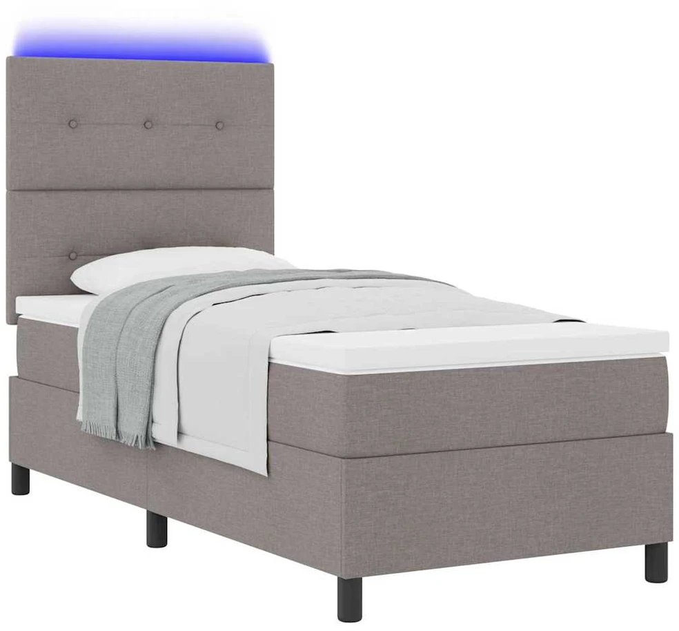 Kiemas lova su LED juostelėmis Tortora 90 x 200 cm audinys