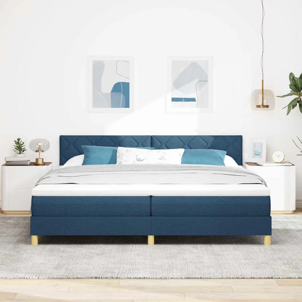 Kiemas lova su pagalve Mėlyna 200 x 200 cm audinys