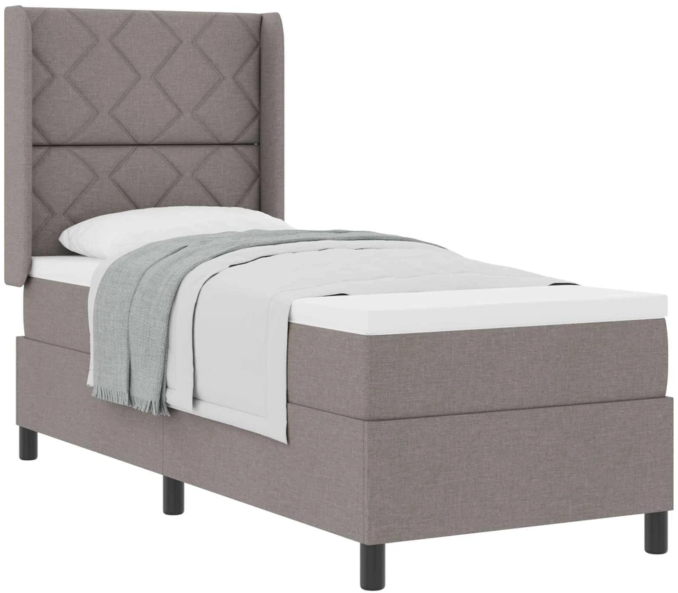Kiemas lova su pagalve su galvūgalio Taupe 200 x 80 cm audinys