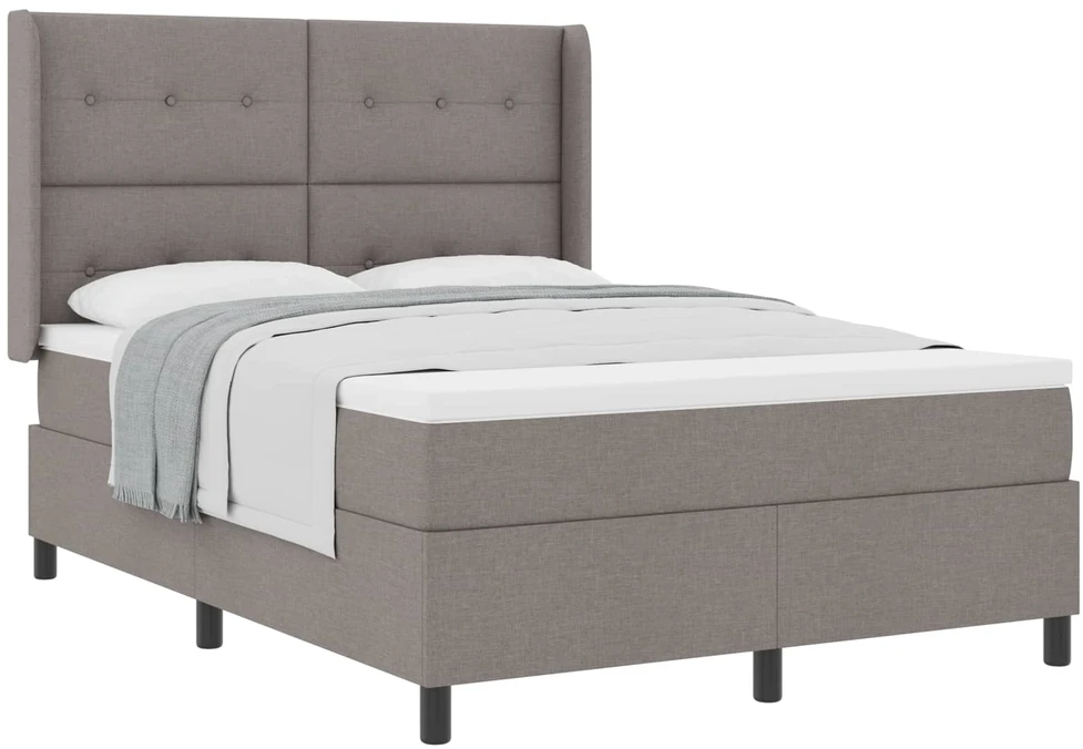 Kiemas lova su pagalve su galvūgalio Taupe 190 x 140 cm audinys