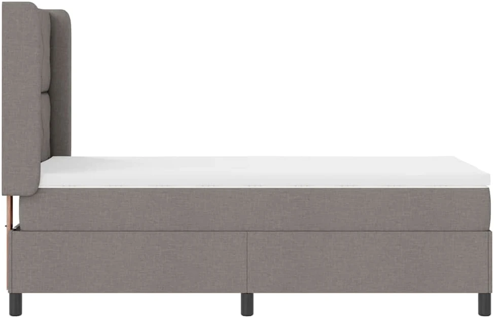 Kiemas lova su pagalve su galvūgalio Taupe 200 x 90 cm audinys
