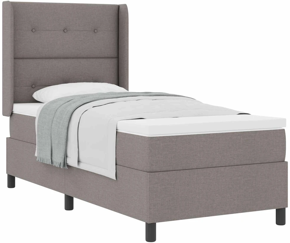 Kiemas lova su pagalve su galvūgalio Taupe 200 x 100 cm audinys