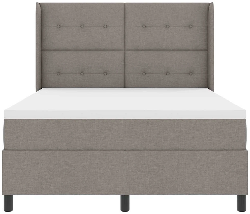 Kiemas lova su pagalve su galvūgalio Taupe 190 x 140 cm audinys