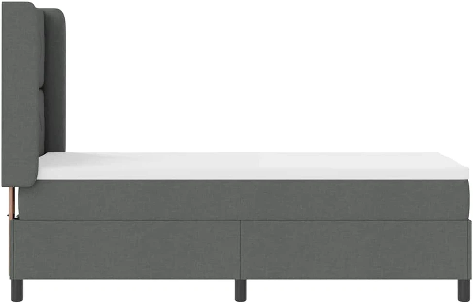Kiemas lova su pagalve Tamsiai pilka 190 x 90 cm audinys