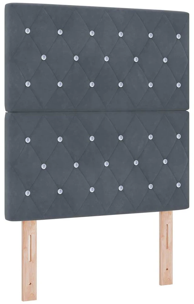 Kiemas lova su pagalve Tamsiai pilka 200 x 80 cm Aksomas