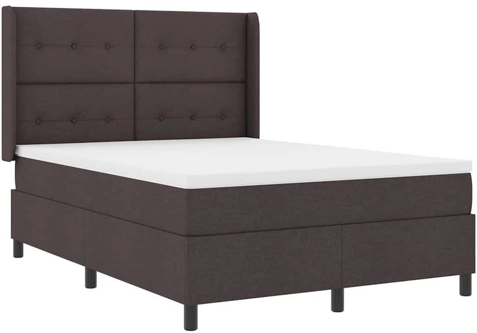 Kiemas lova su pagalve Tamsiai rudas 200 x 140 cm audinys