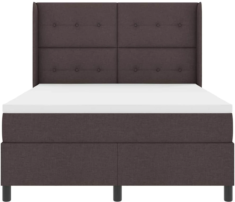 Kiemas lova su pagalve Tamsiai rudas 200 x 140 cm audinys