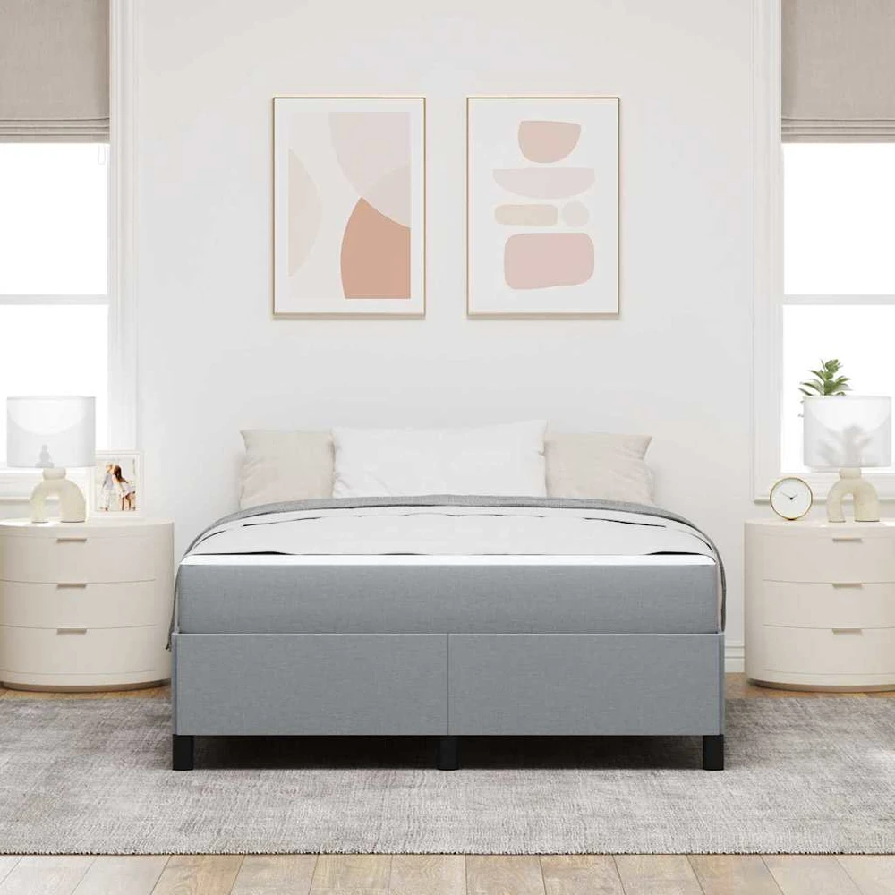 Kiemas lova Šviesiai pilka 160 x 200 cm audinys