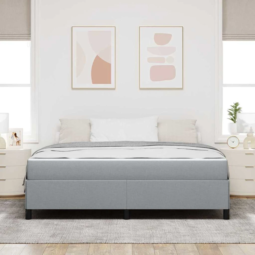 Kiemas lova Šviesiai pilka 180 x 200 cm audinys