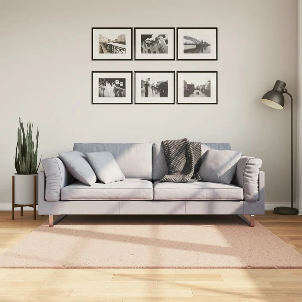 Kilimas HUARTE, rausvos spalvos, 160x160cm, trumpi šereliai