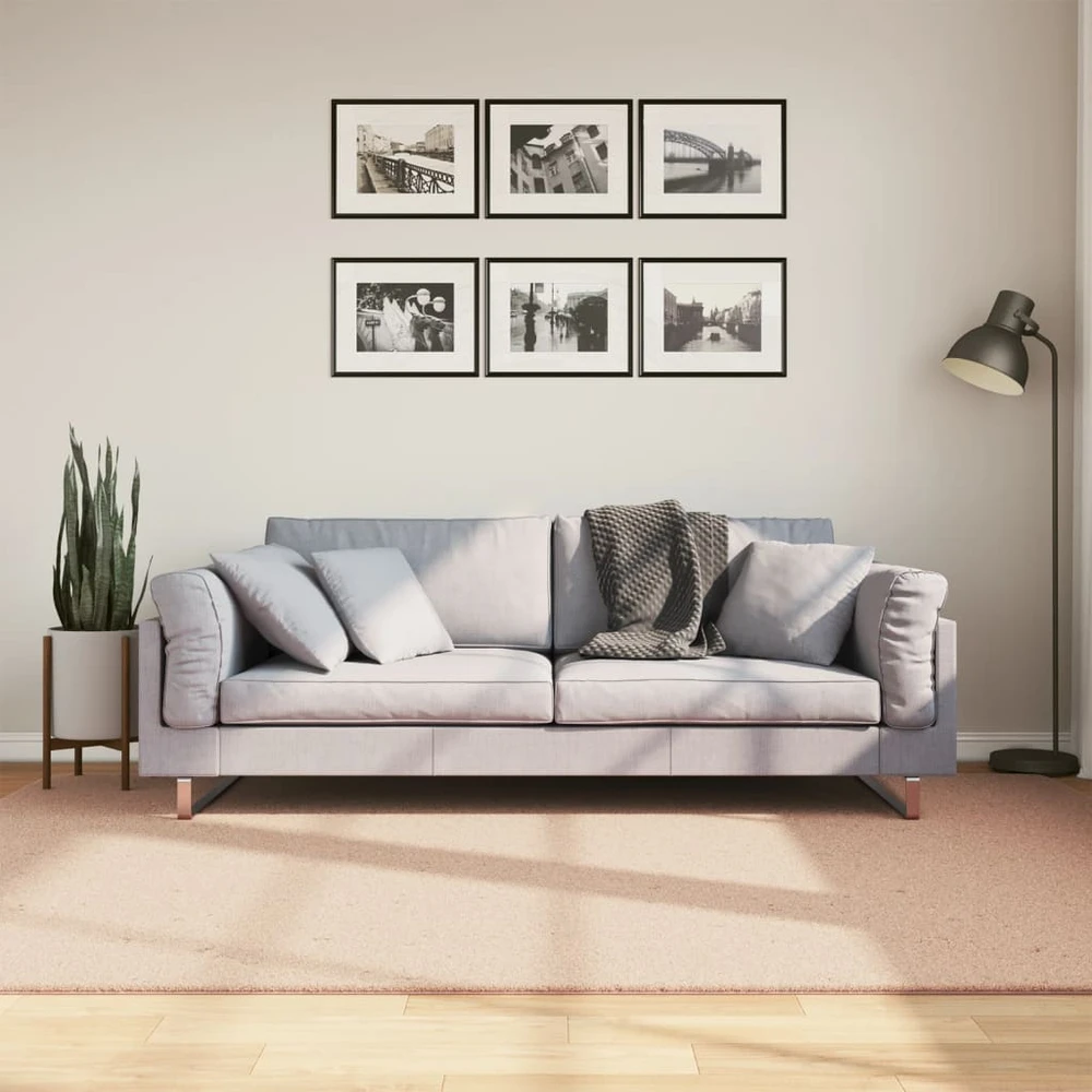 Kilimas HUARTE, rausvos spalvos, 160x160cm, trumpi šereliai
