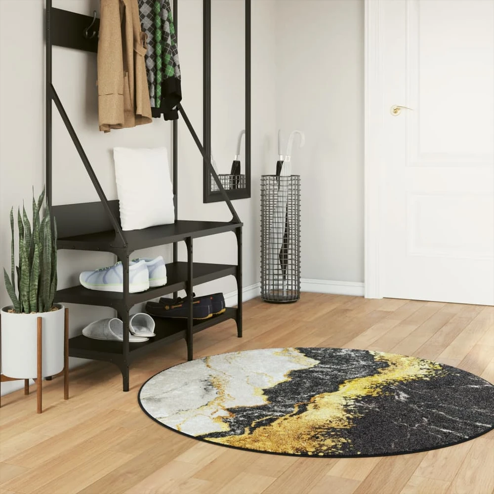 Kilimas, spalvotas, 120cm skersmens, neslystantis, plaunamas