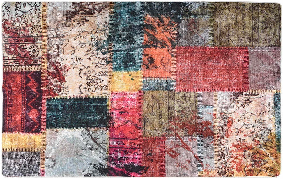 Kilimas, spalvotas, 160x230cm, skiautinio dizaino, neslystantis