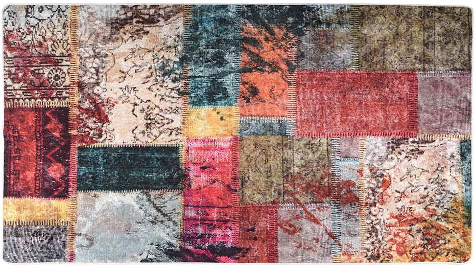Kilimas, spalvotas, 190x300cm, skiautinio dizaino, neslystantis
