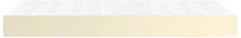 Kišeninių spyruoklių čiužinys, vidutinio kietumo, kreminis,90x190x20 cm, dirbtinė oda