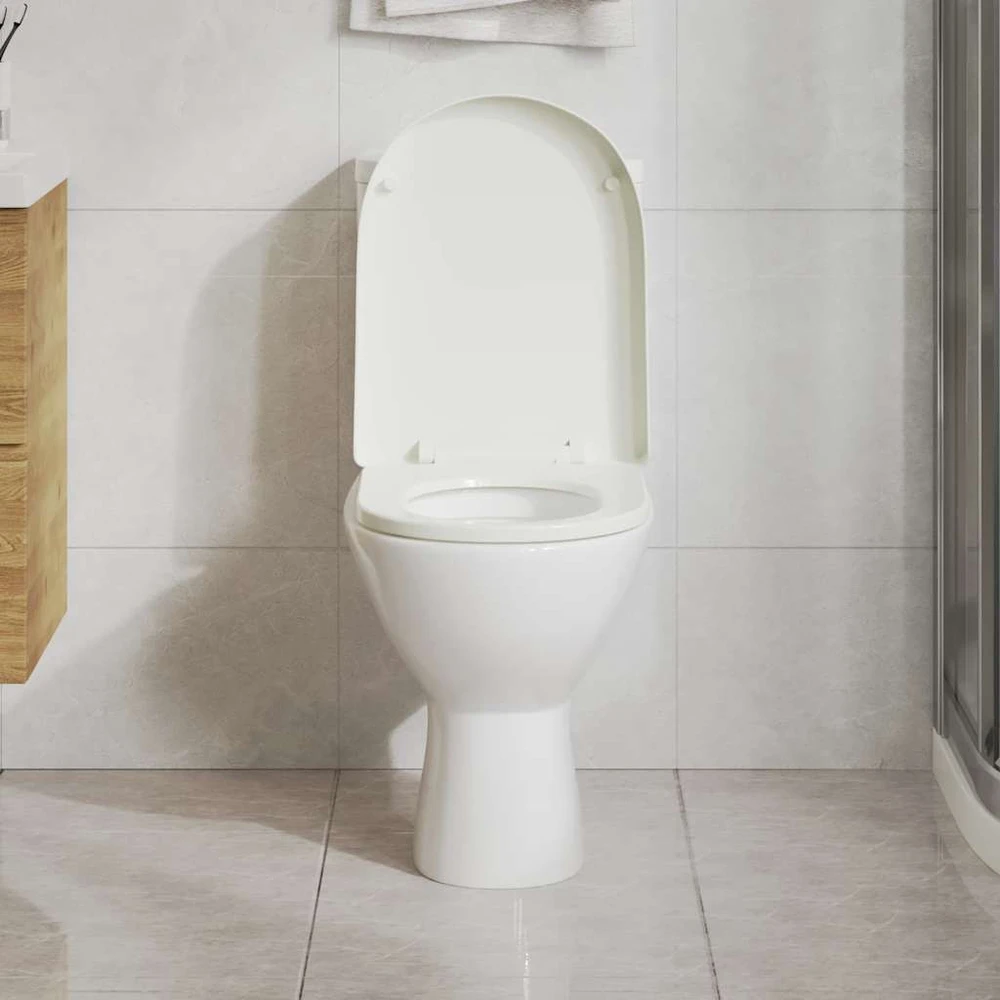 Klozeto sėdynė su Soft Close mechanizmu, balta, ovalo formos