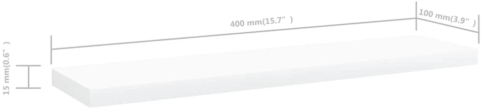 Knygų lentynos plokštės, 4vnt., baltos, 40x10x1,5cm, MDP