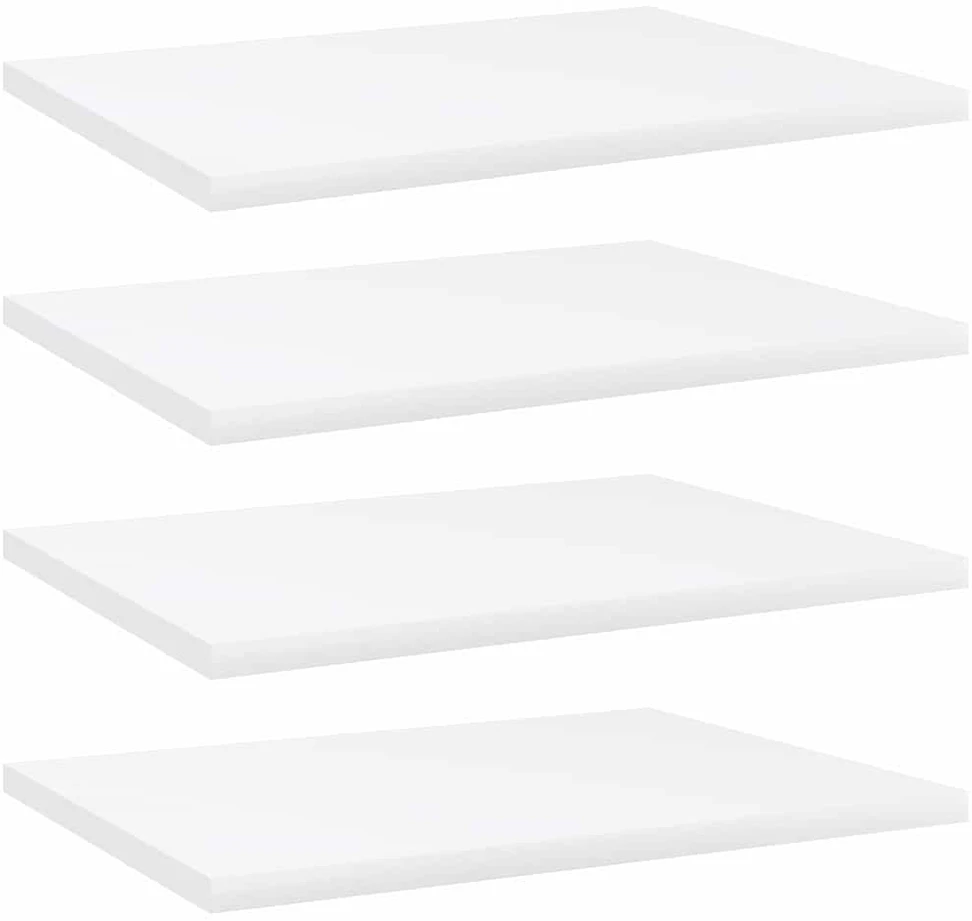 Knygų lentynos plokštės, 4vnt., baltos, 40x30x1,5cm, MDP