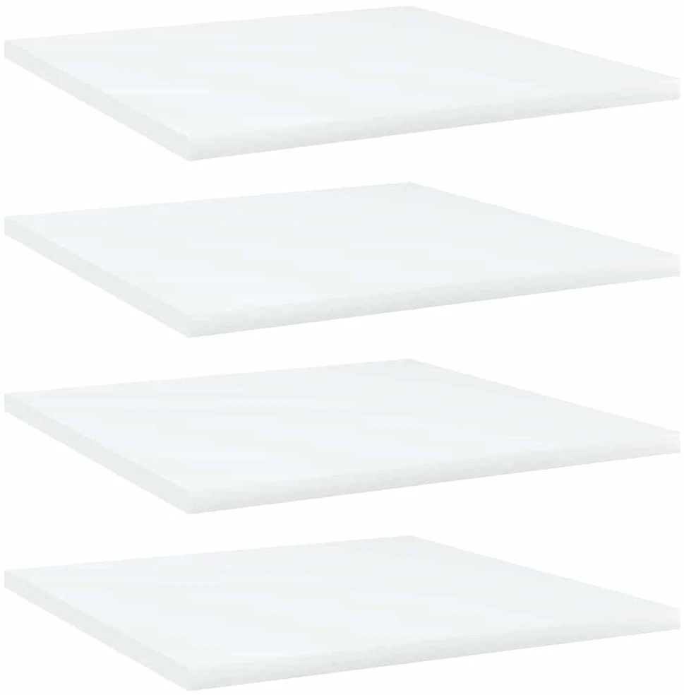 Knygų lentynos plokštės, 4vnt., baltos, 40x40x1,5cm, MDP