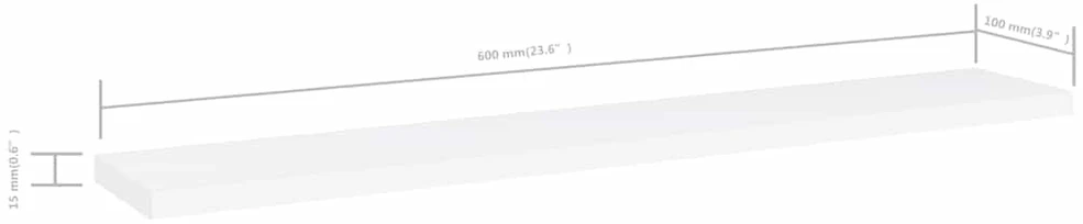 Knygų lentynos plokštės, 4vnt., baltos, 60x10x1,5cm, MDP