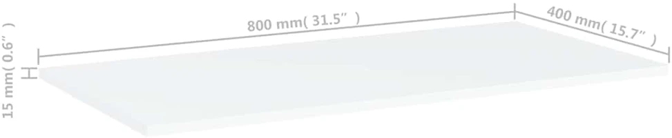 Knygų lentynos plokštės, 4vnt., baltos, 80x40x1,5cm, MDP