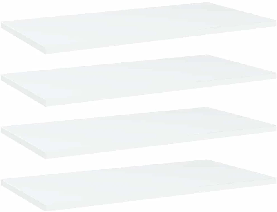 Knygų lentynos plokštės, 4vnt., baltos, 60x30x1,5cm, MDP