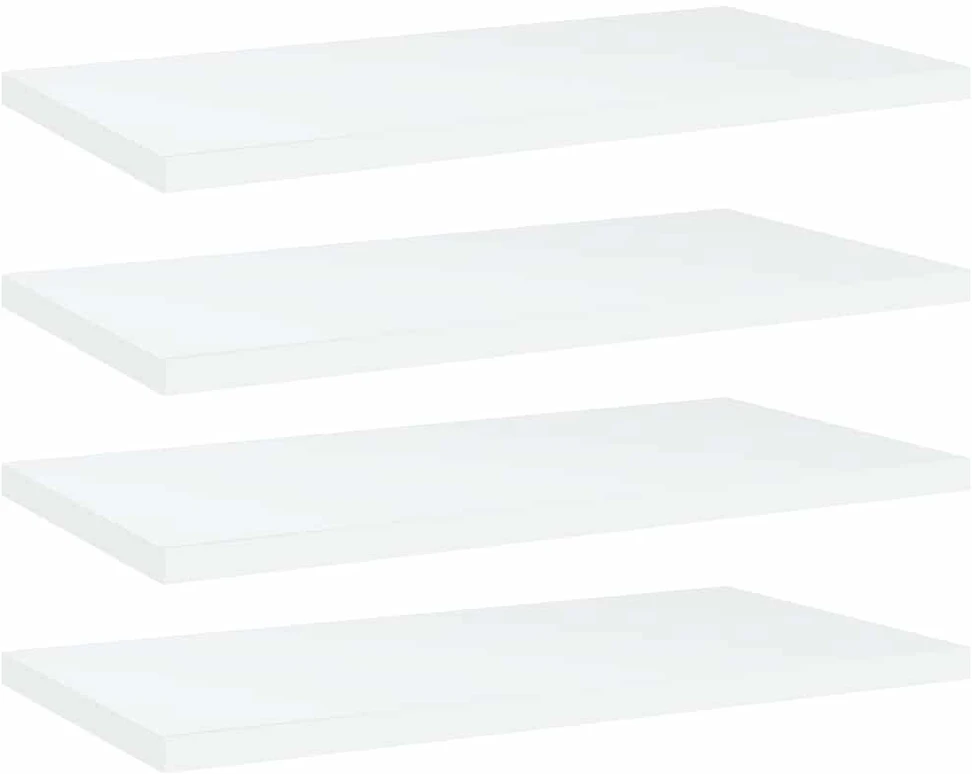 Knygų lentynos plokštės, 4vnt., baltos, 40x20x1,5cm, MDP