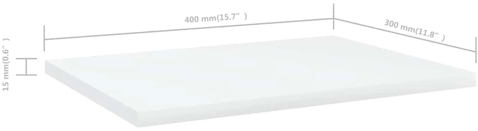 Knygų lentynos plokštės, 4vnt., baltos, 40x30x1,5cm, MDP